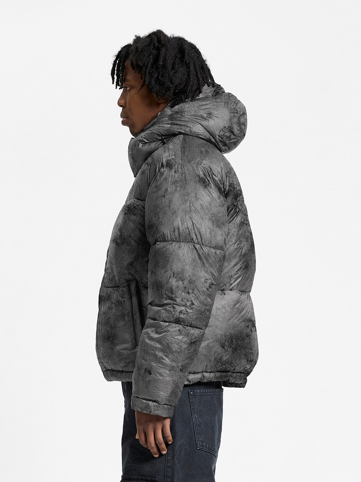 WRINKLED PUFFER JACKET - DÉLIRIA BLACK