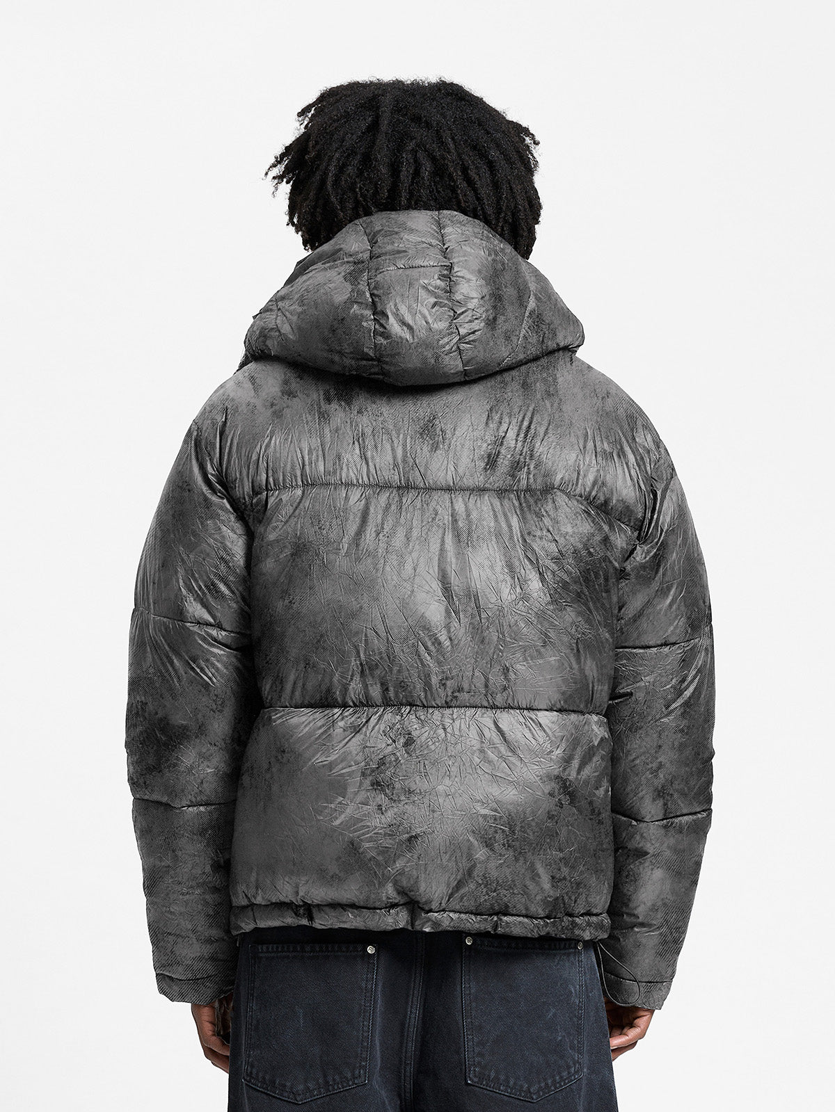 WRINKLED PUFFER JACKET - DÉLIRIA BLACK