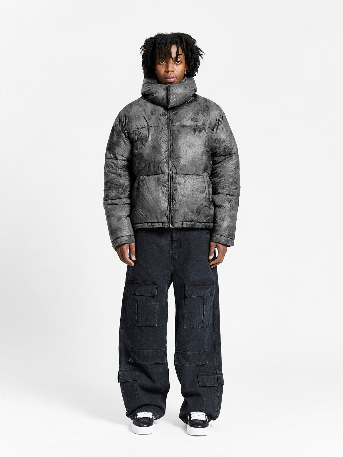 WRINKLED PUFFER JACKET - DÉLIRIA BLACK