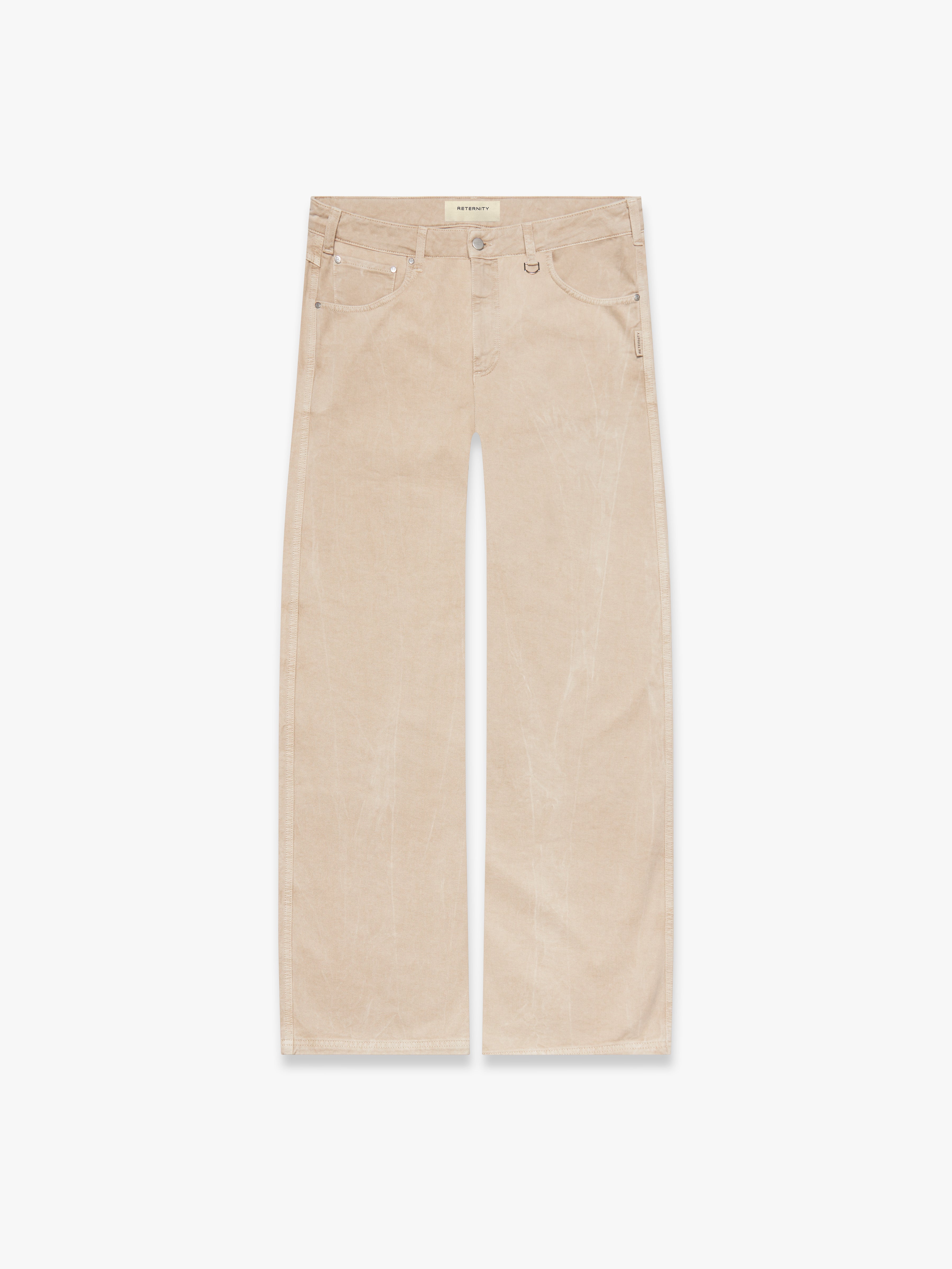 WRINKLED CANVAS PANTS - SAND