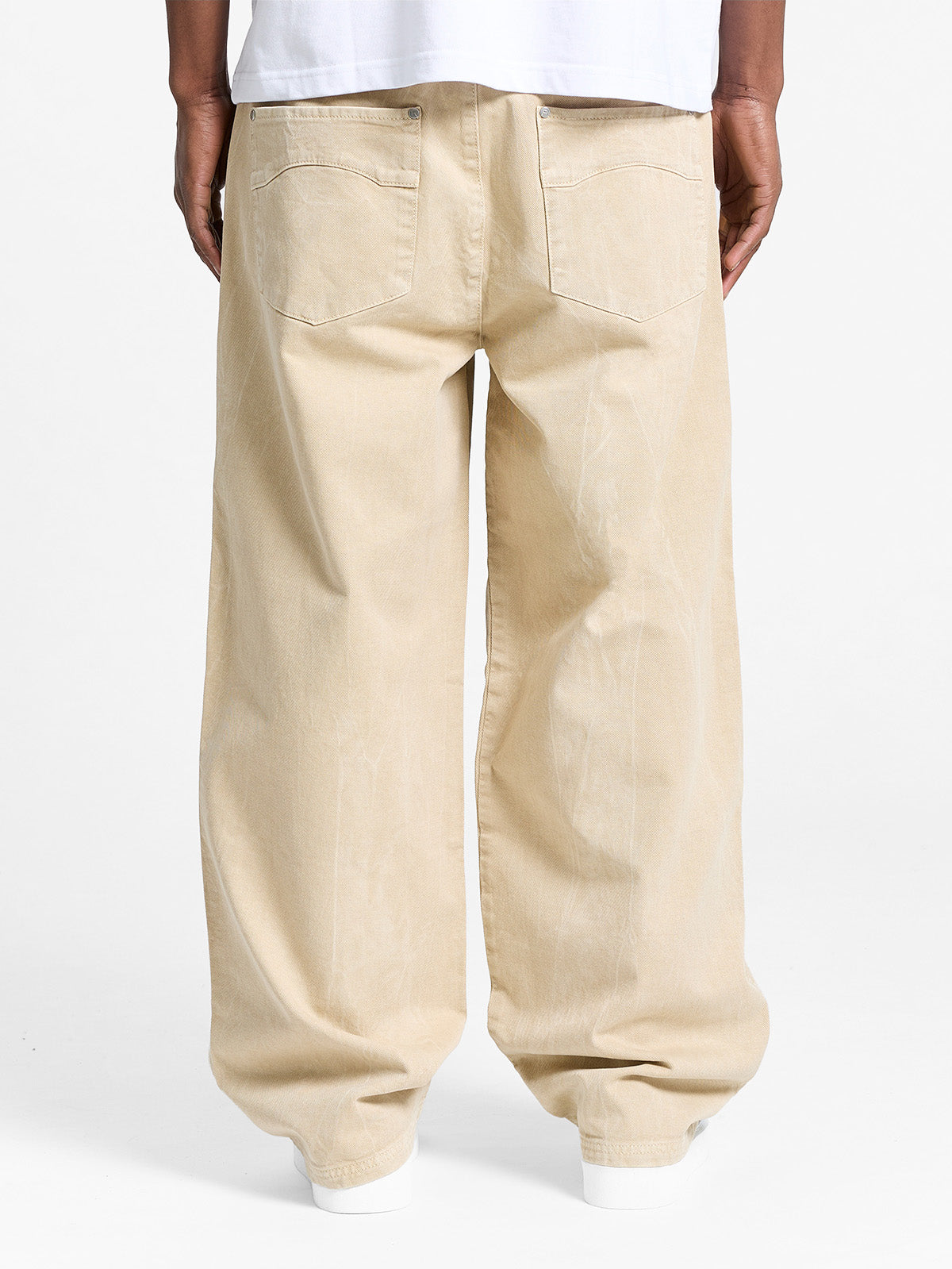WRINKLED CANVAS PANTS - SAND