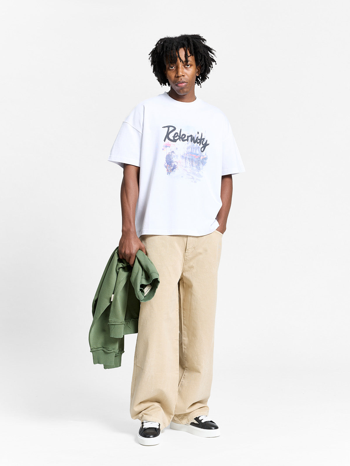 WRINKLED CANVAS PANTS - SAND
