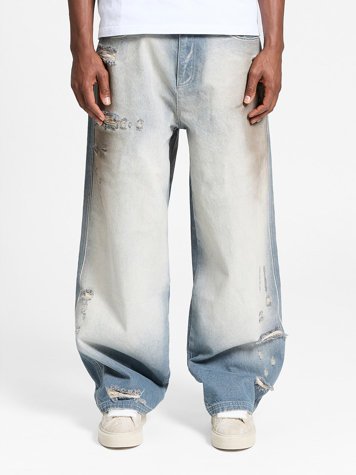 COLORIS DISTRESSED DENIM - BLUE