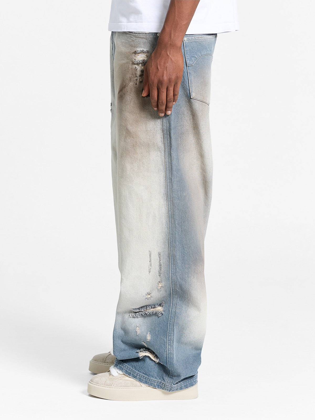 COLORIS DISTRESSED DENIM - BLUE