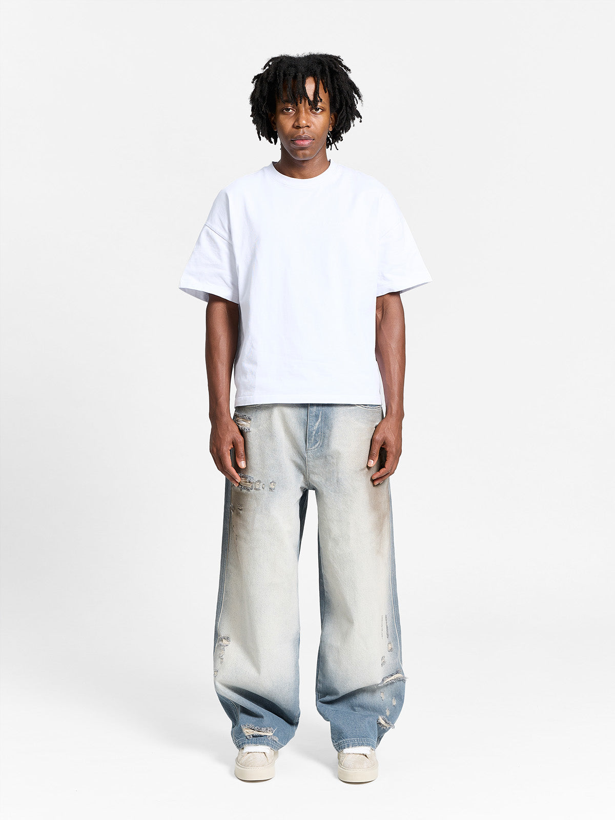 COLORIS DISTRESSED DENIM - BLUE
