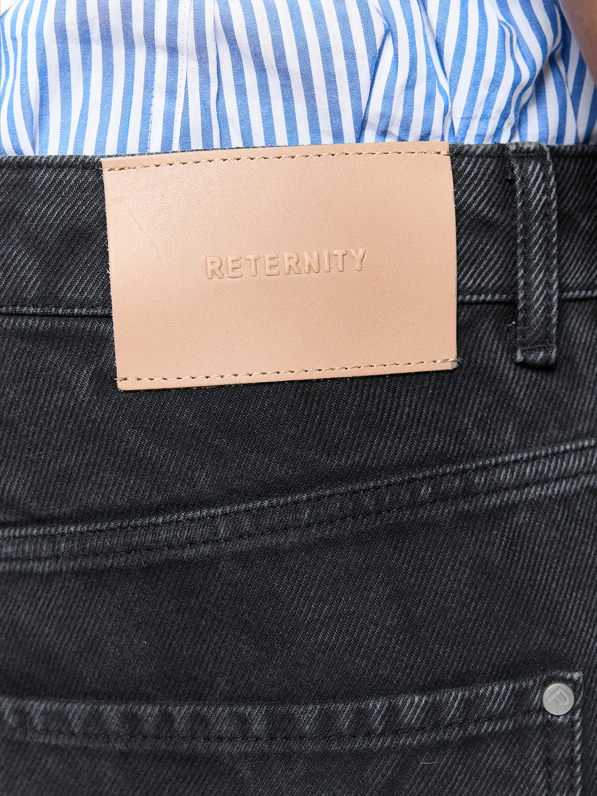 WRINKLED CANVAS CARGO PANTS - BLACK