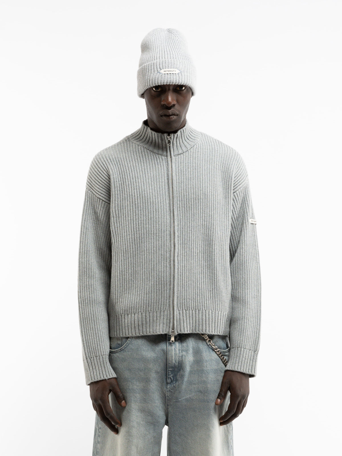 L’ATELIER LINE KNIT ZIPPER - GREY