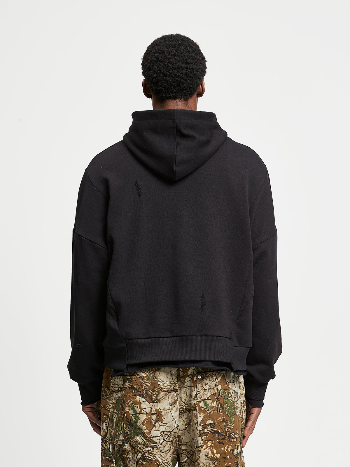 DISTORTED HOODIE - BLACK