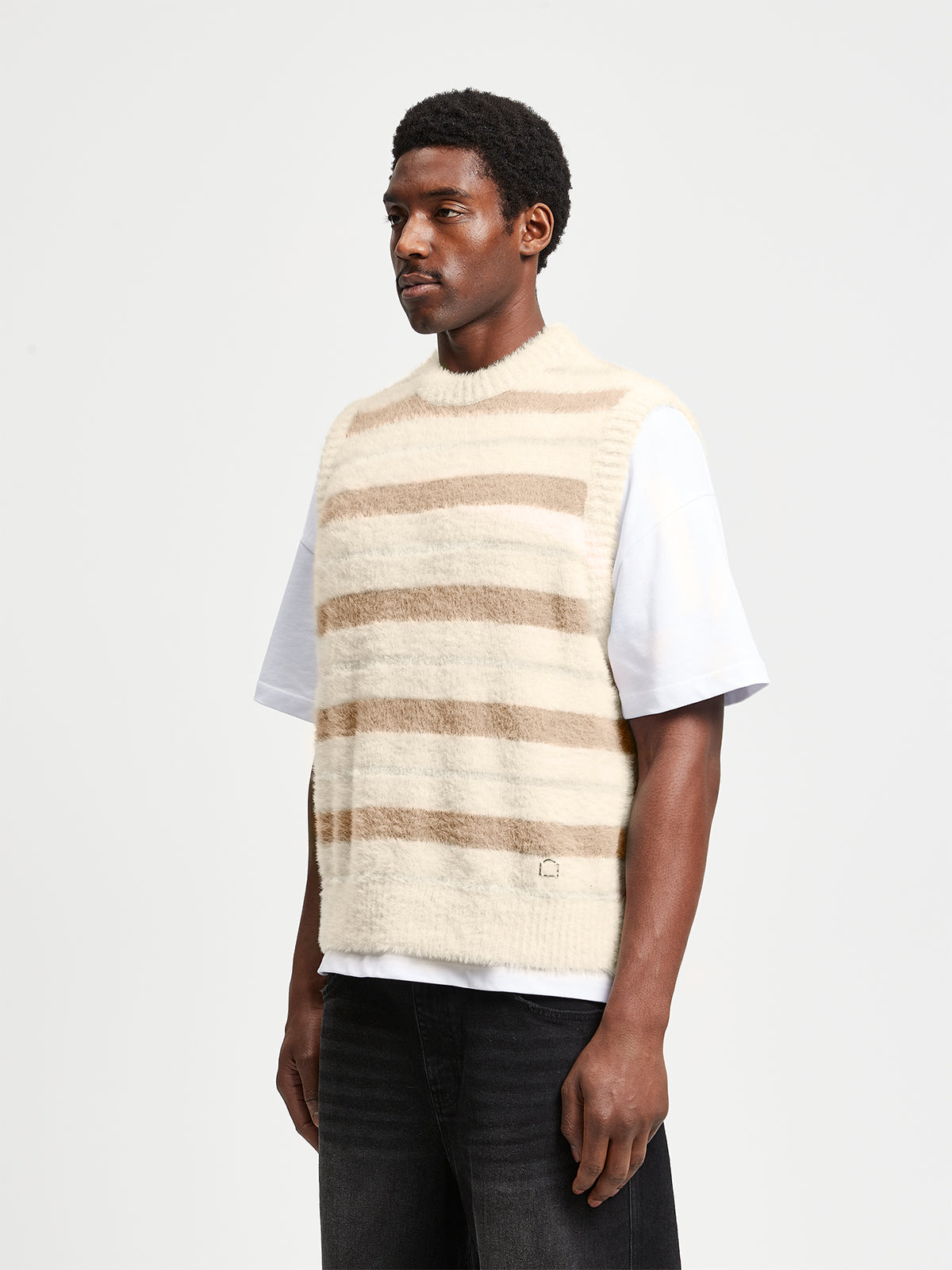 FURRY KNIT PULLUNDER - STRIPED