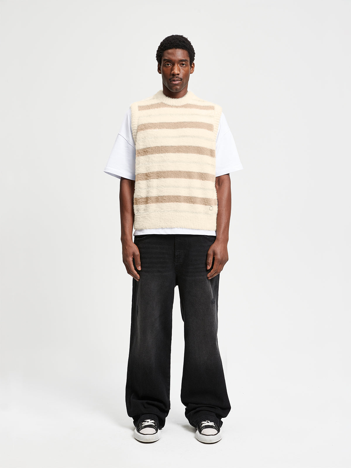 FURRY KNIT PULLUNDER - STRIPED