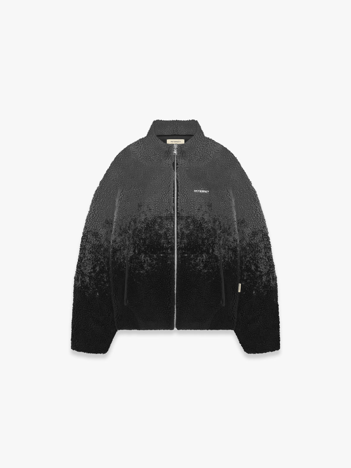 SPRAYED FLEECE JACKET - BLACK/GREY