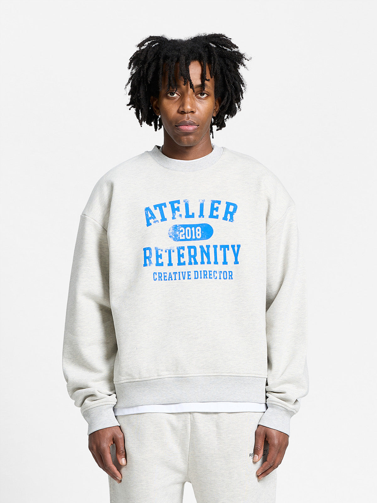 ATELIER EMBLEM CREWNECK - MELANGE GREY