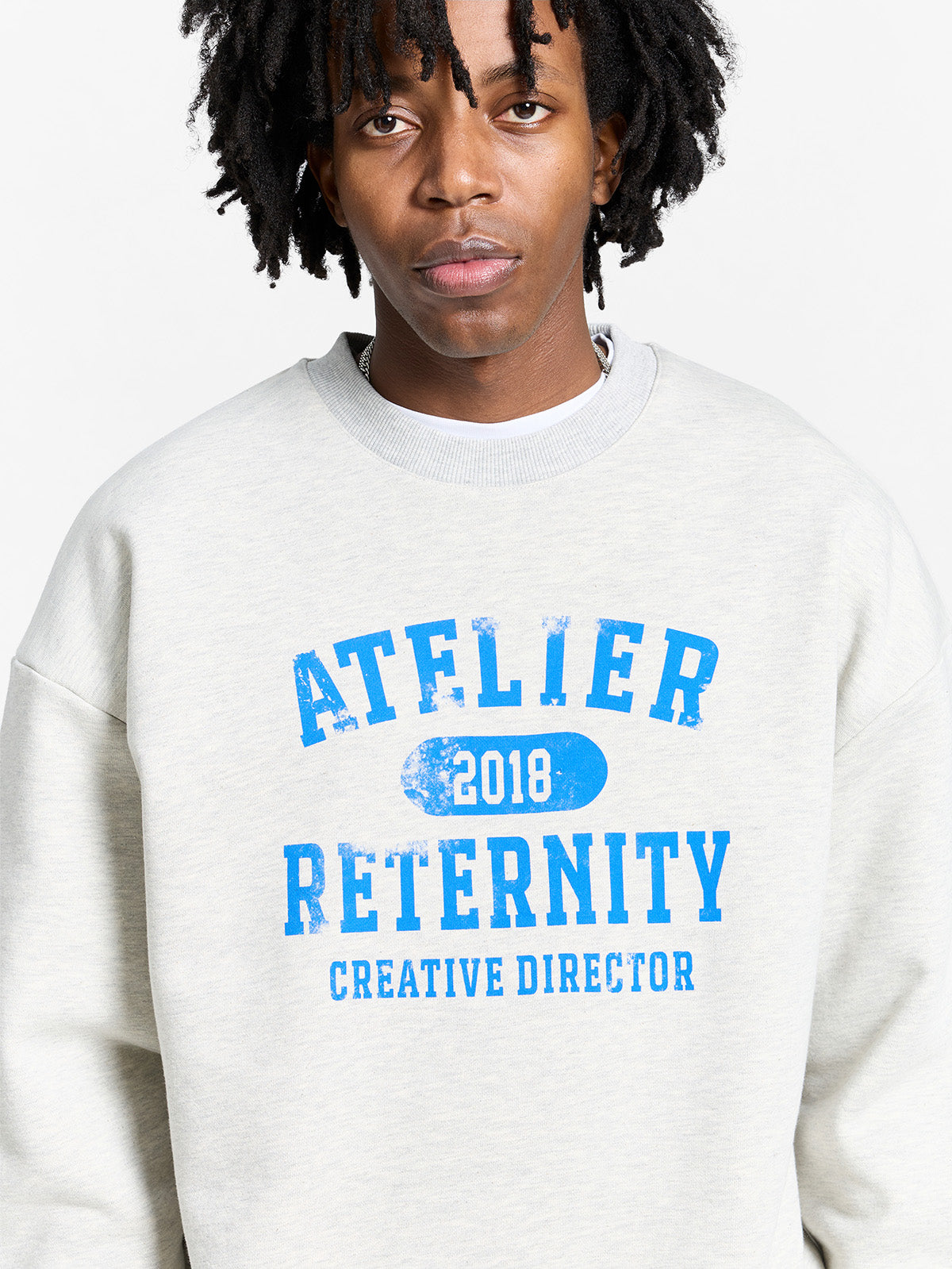 ATELIER EMBLEM CREWNECK - MELANGE GREY