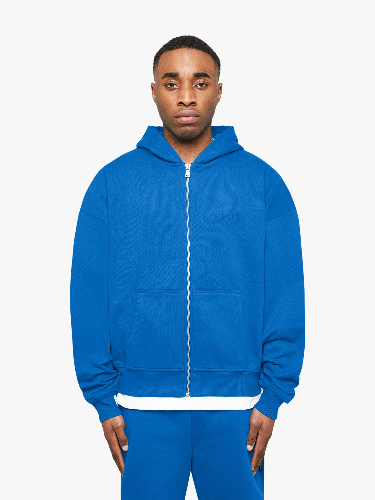 ESSENTIAL ZIP HOODIE BLUE