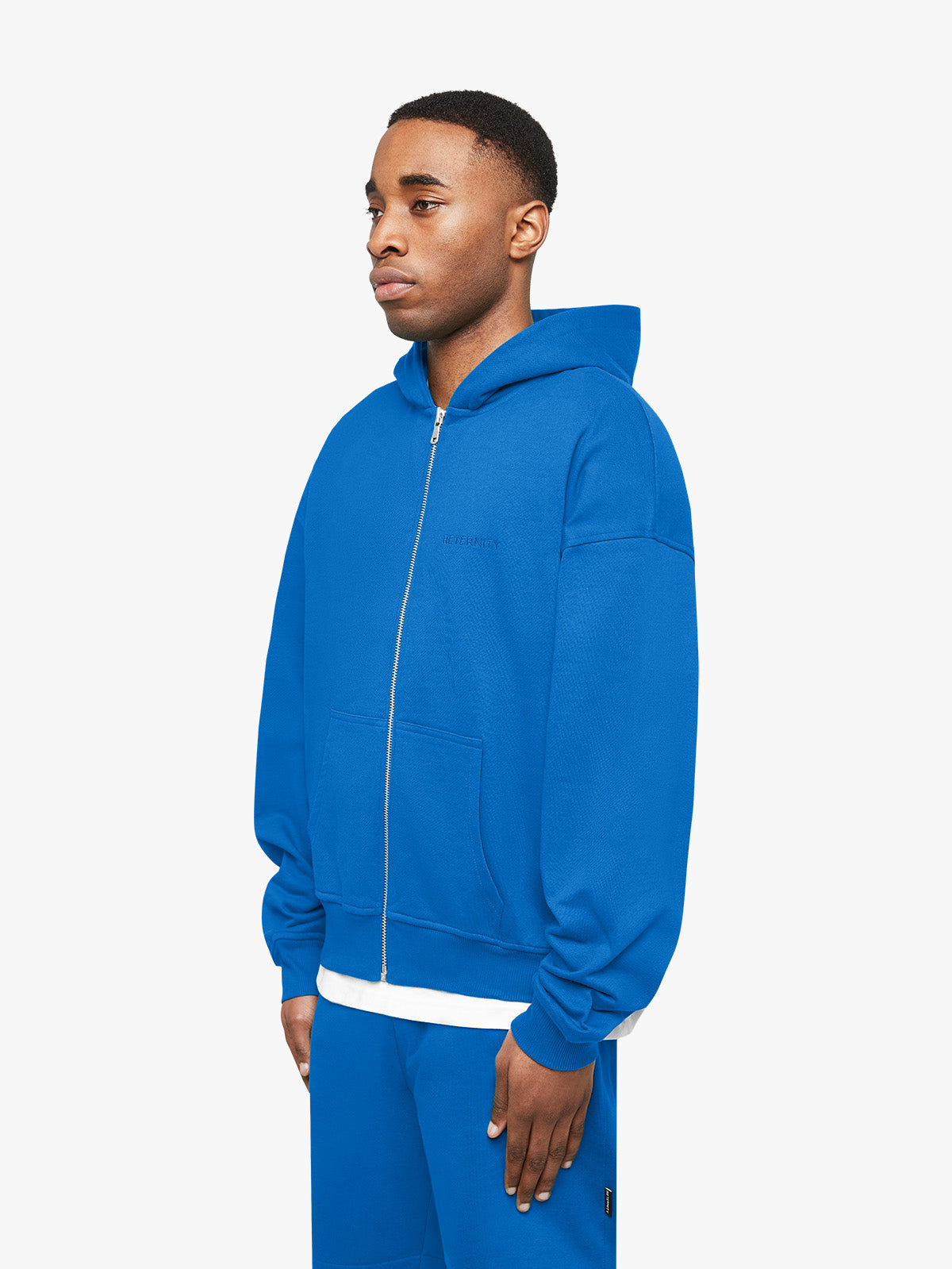 ESSENTIAL ZIP HOODIE BLUE