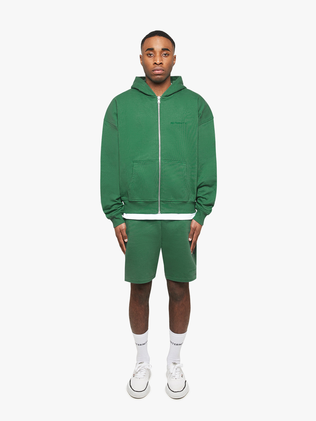 ESSENTIAL ZIP HOODIE - GREEN