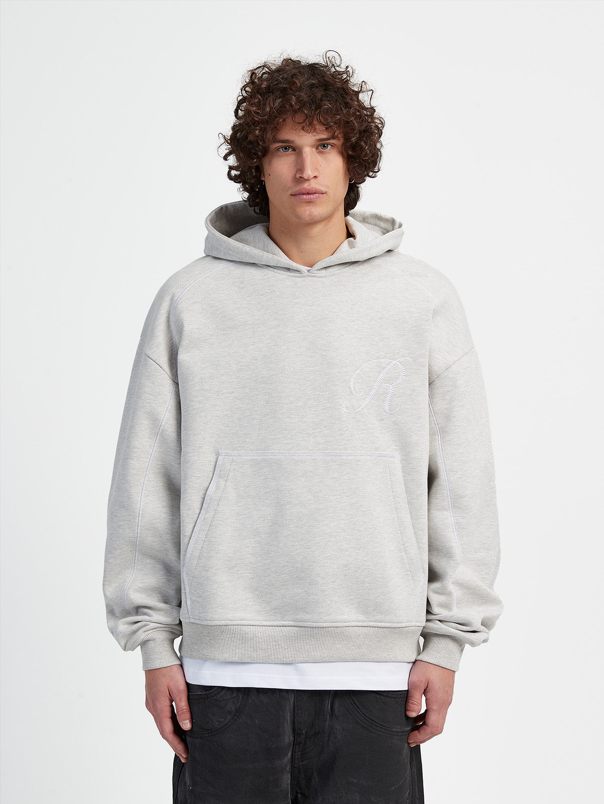 STITCHED ‘R’ HOODIE - MELANGE