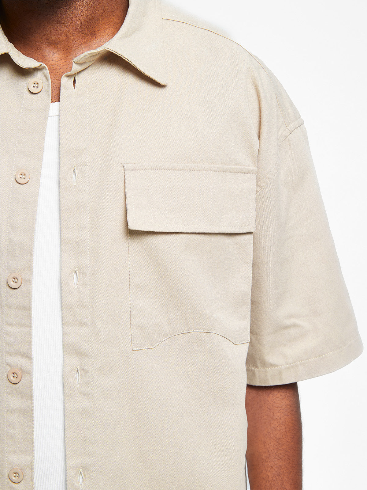 SIGNE BUTTON SHIRT - CREAM