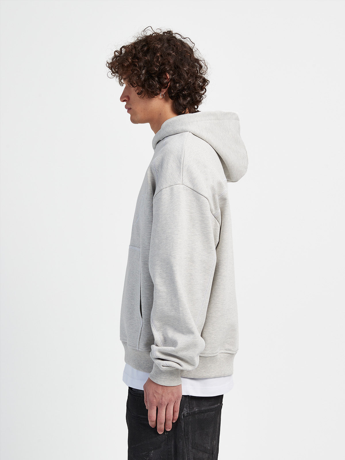 STITCHED ‘R’ HOODIE - MELANGE