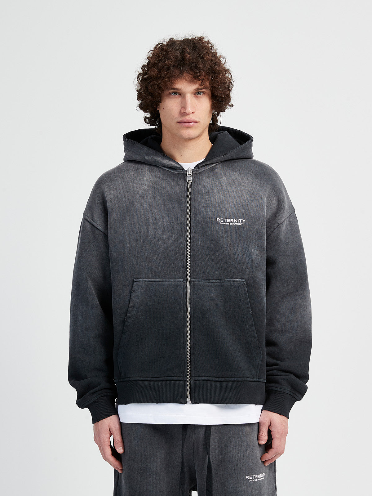 CREATIVE DEPT ZIP-HOODIE - FADED BLACK