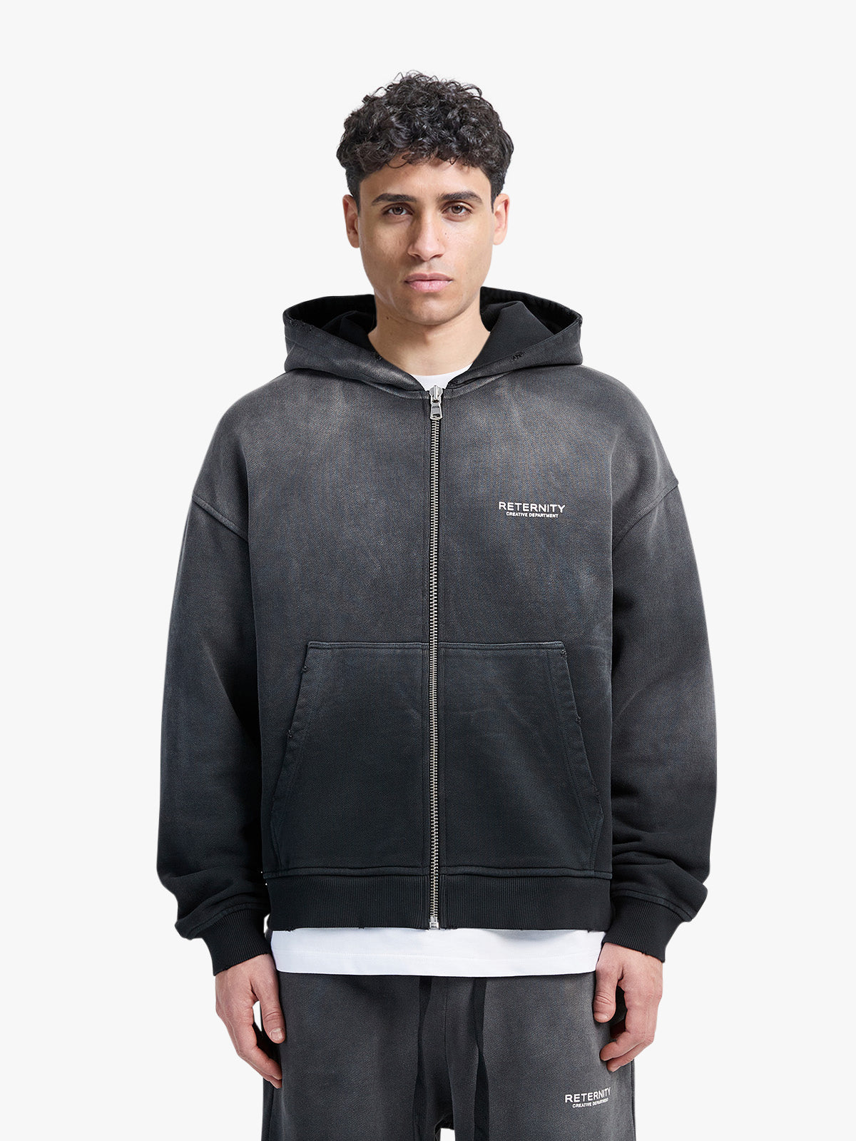 CREATIVE DEPT ZIP-HOODIE - FADED BLACK