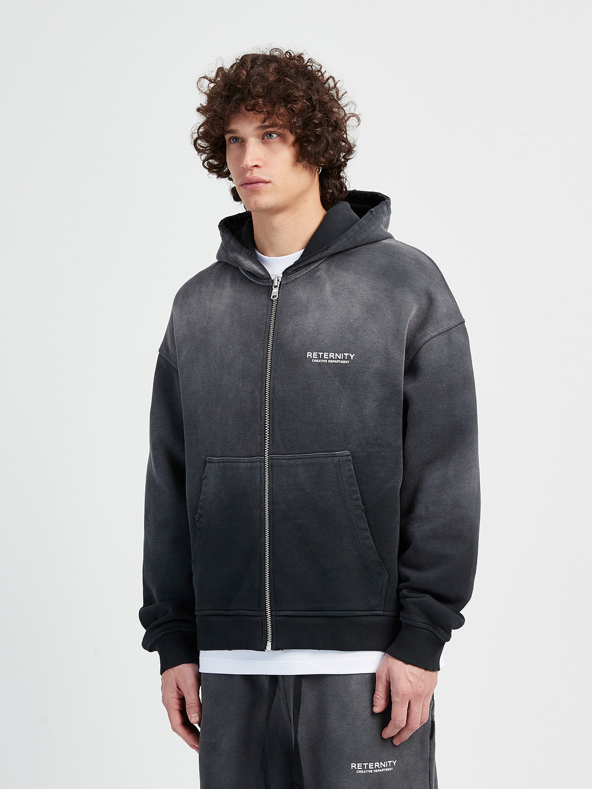 CREATIVE DEPT ZIP-HOODIE - FADED BLACK