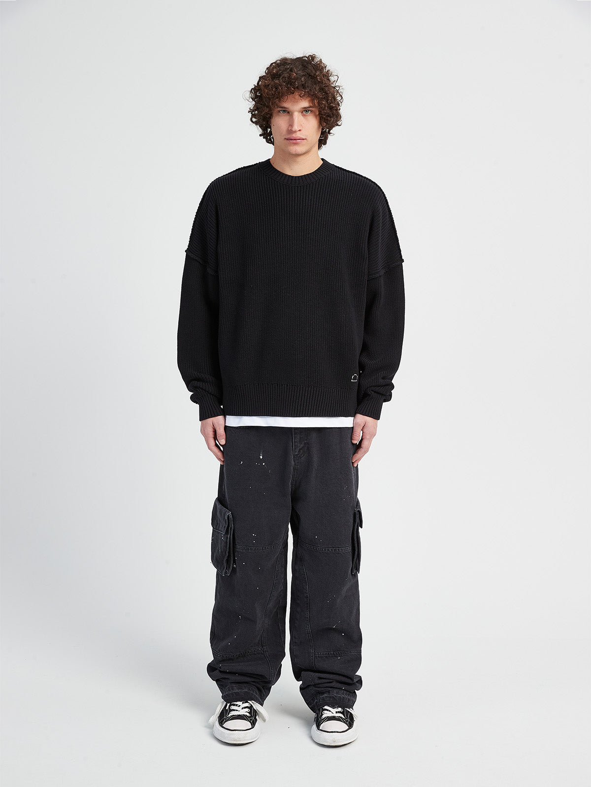 CREATIVE DEPT KNIT SWEATER - BLACK