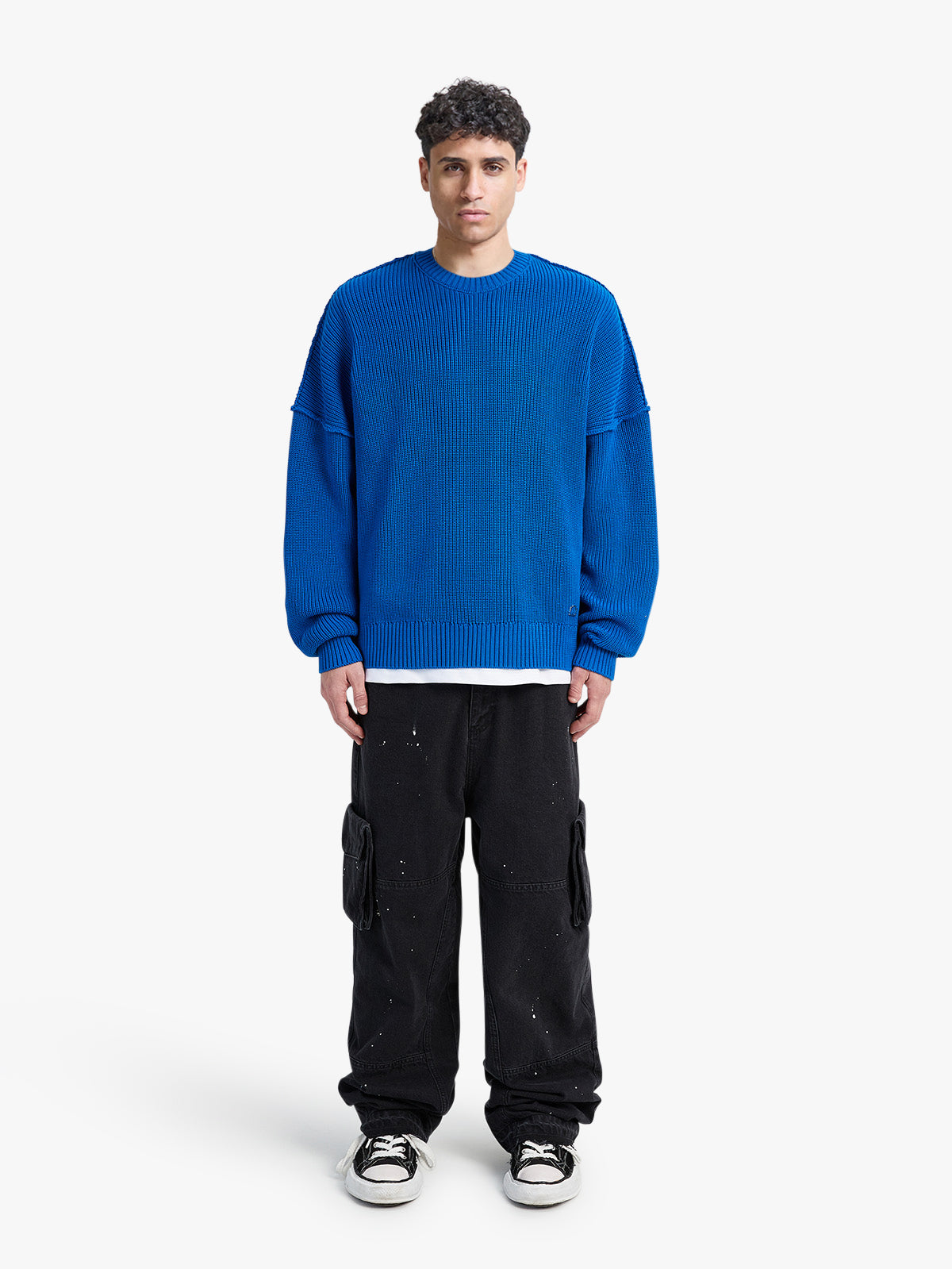 CREATIVE DEPT KNIT SWEATER - BLUE