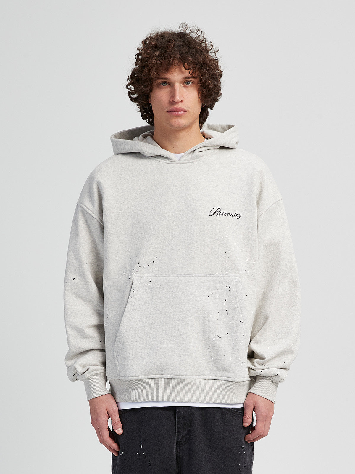 HOODIE SPLATTER EFFECTS - MELANGE GREY