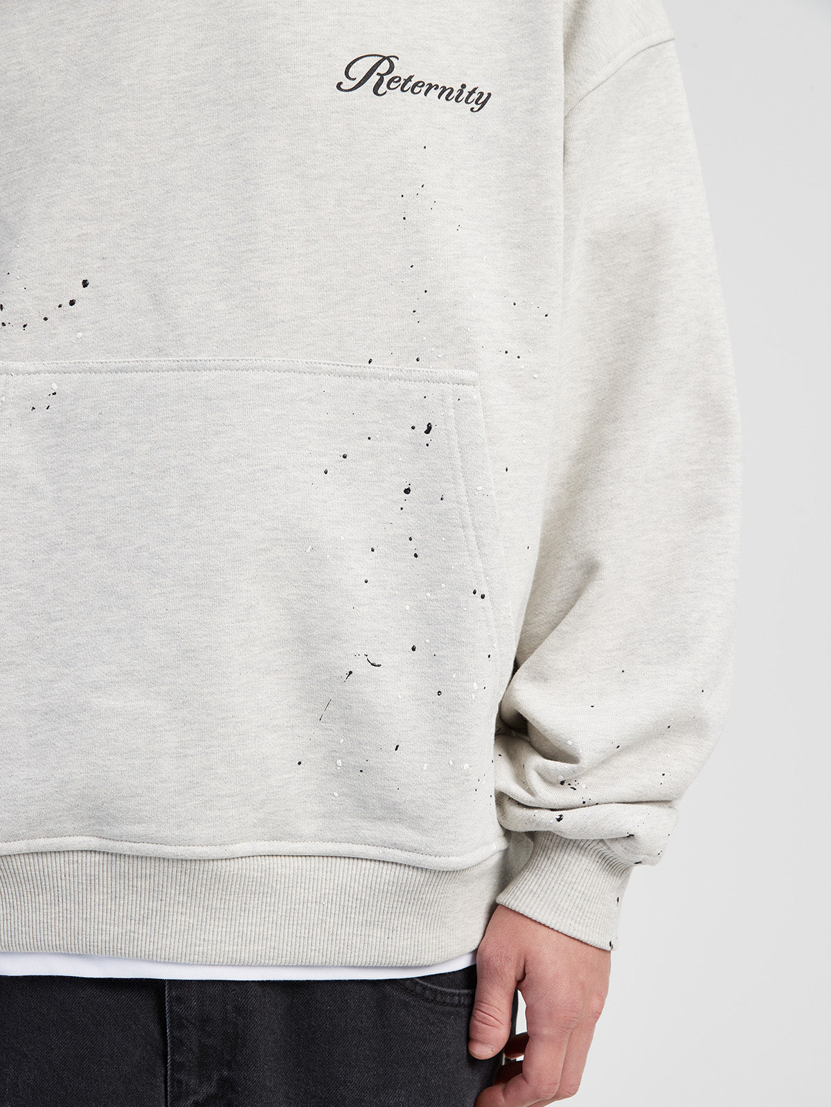 HOODIE SPLATTER EFFECTS - MELANGE GREY