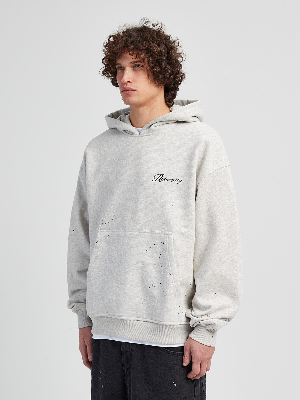 HOODIE SPLATTER EFFECTS - MELANGE GREY