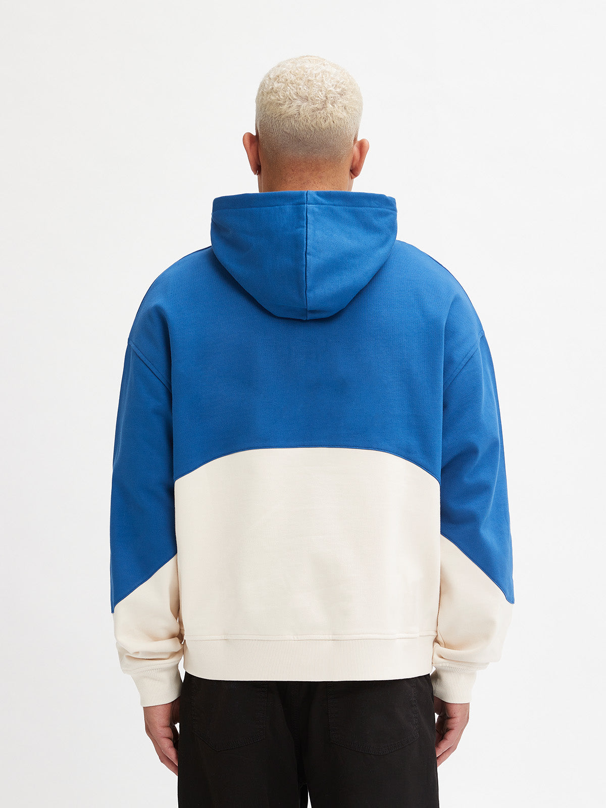 HOODIE BICOLOR SPLIT - DARKBLUE/CREAM