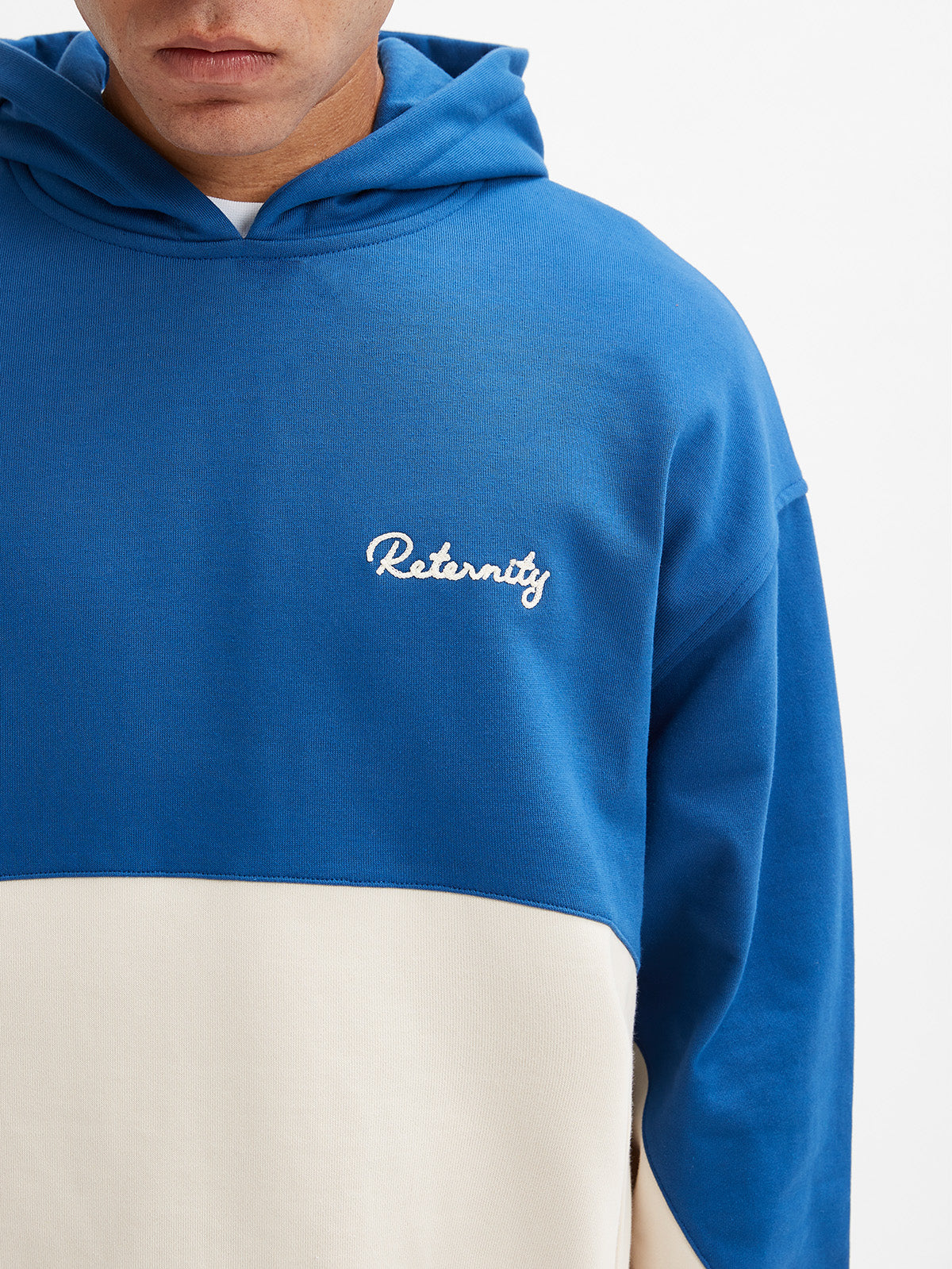 HOODIE BICOLOR SPLIT - DARKBLUE/CREAM