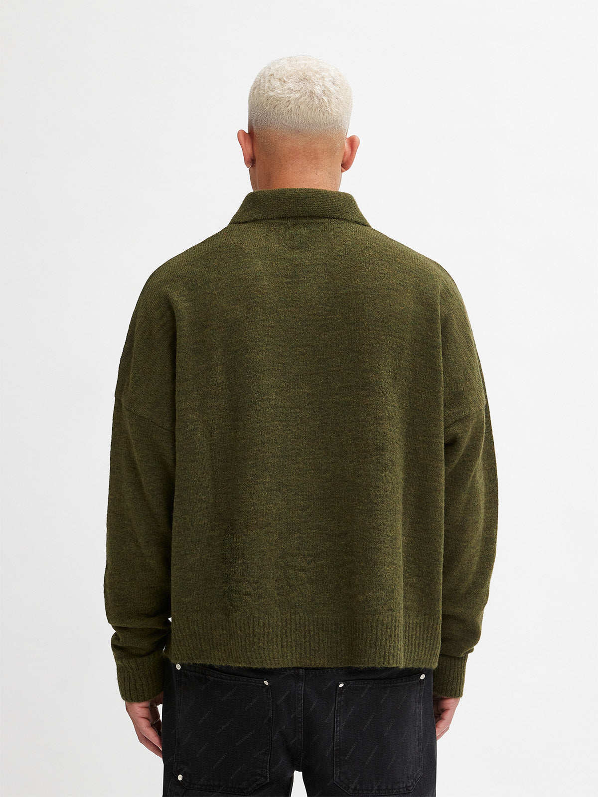 MOHAIR POLO SWEATER - GREEN