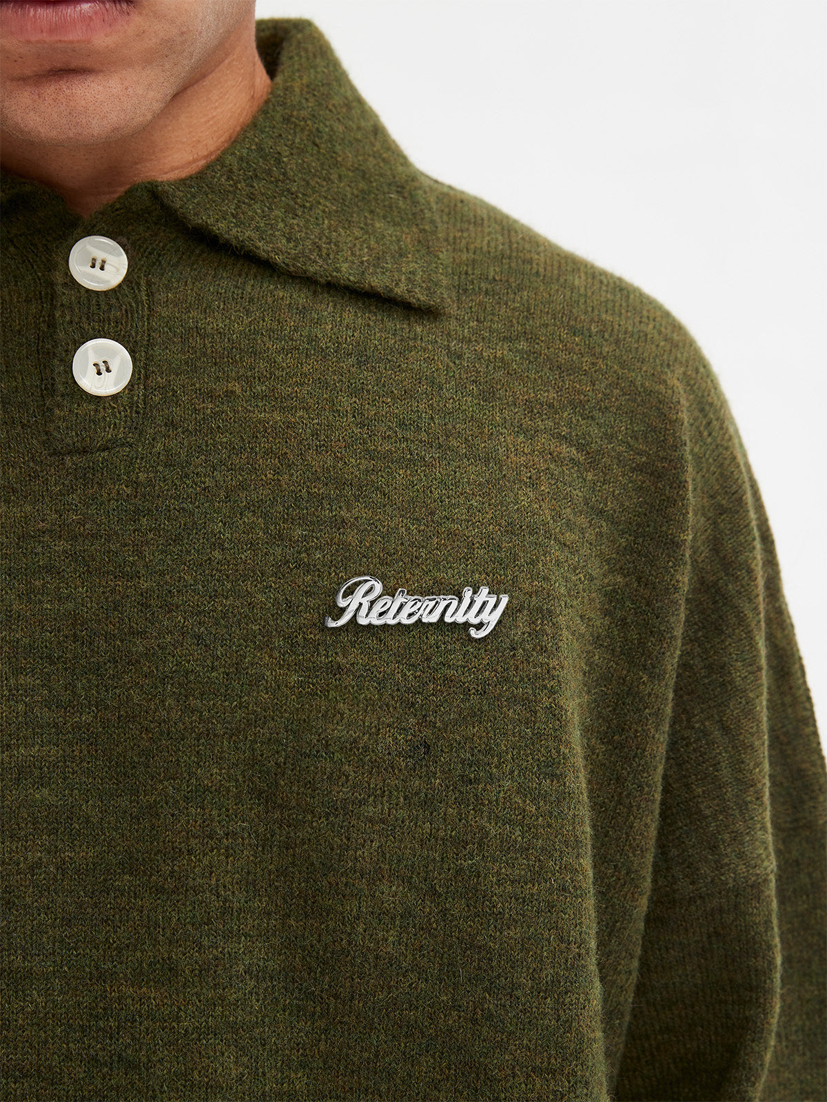 MOHAIR POLO SWEATER - GREEN