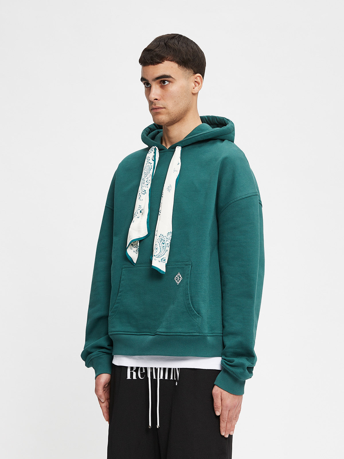 HOODIE WITH CLOTH - SMARAGD GREEN