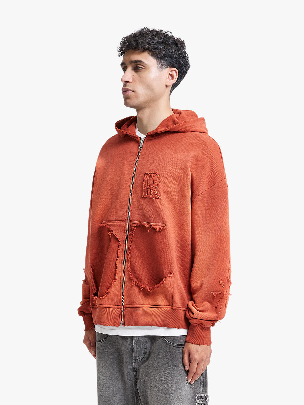 VINTAGE ZIP HOODIE - WASHED RED