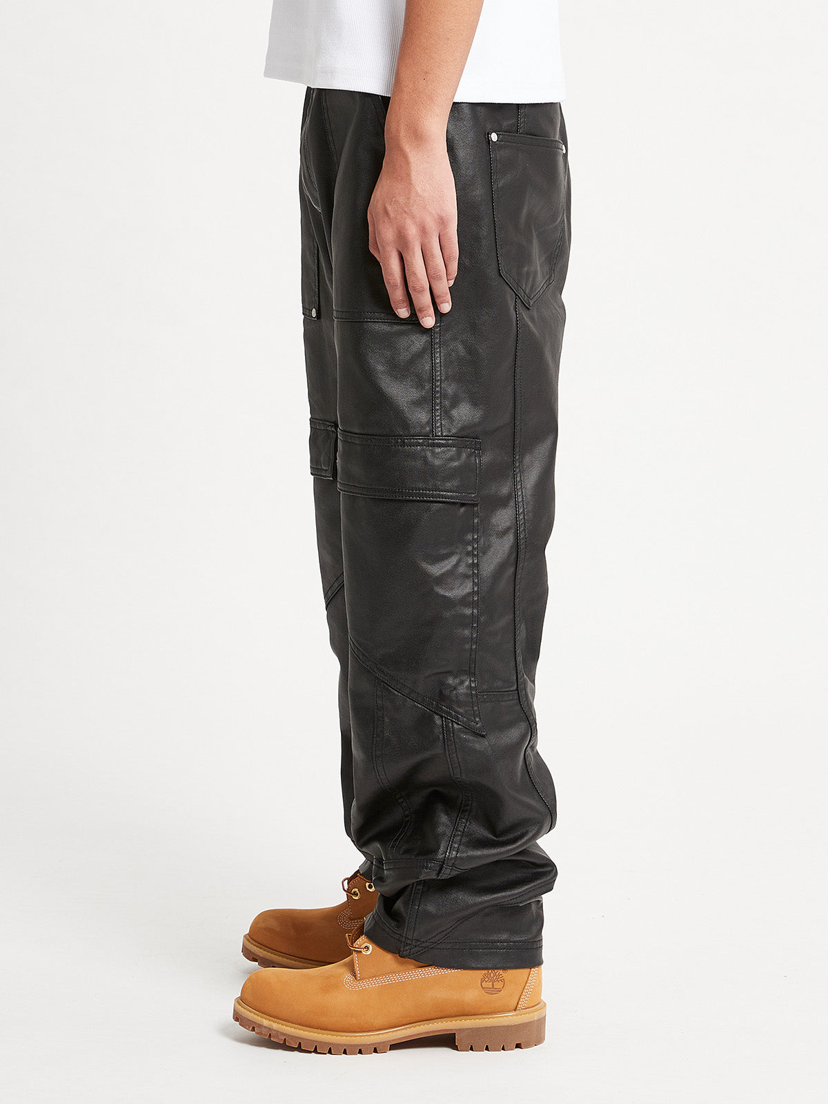 LEATHER CARGO - BLACK