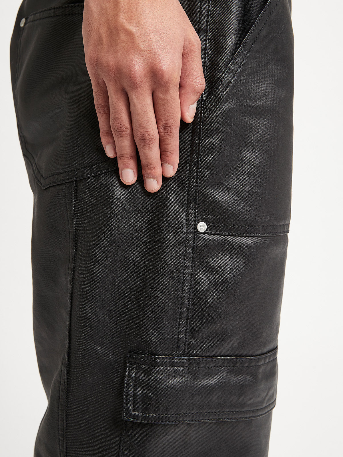 LEATHER CARGO - BLACK