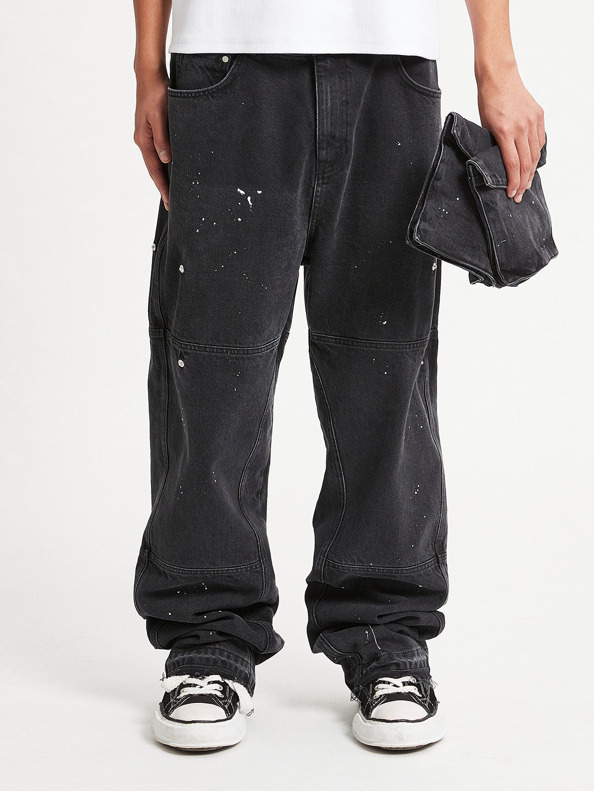 SPLATTER DENIM - WASHED BLACK