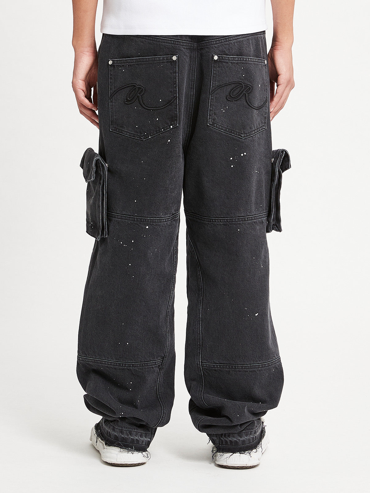 SPLATTER DENIM - WASHED BLACK