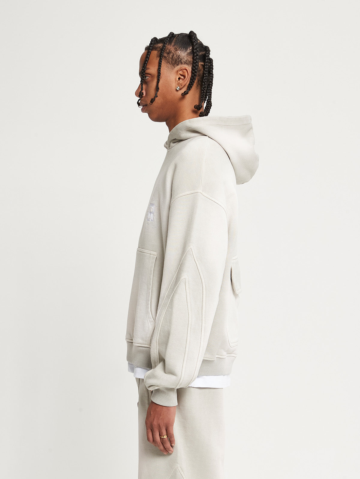 HOODIE WITH BACK POCKET - FADED CREAM