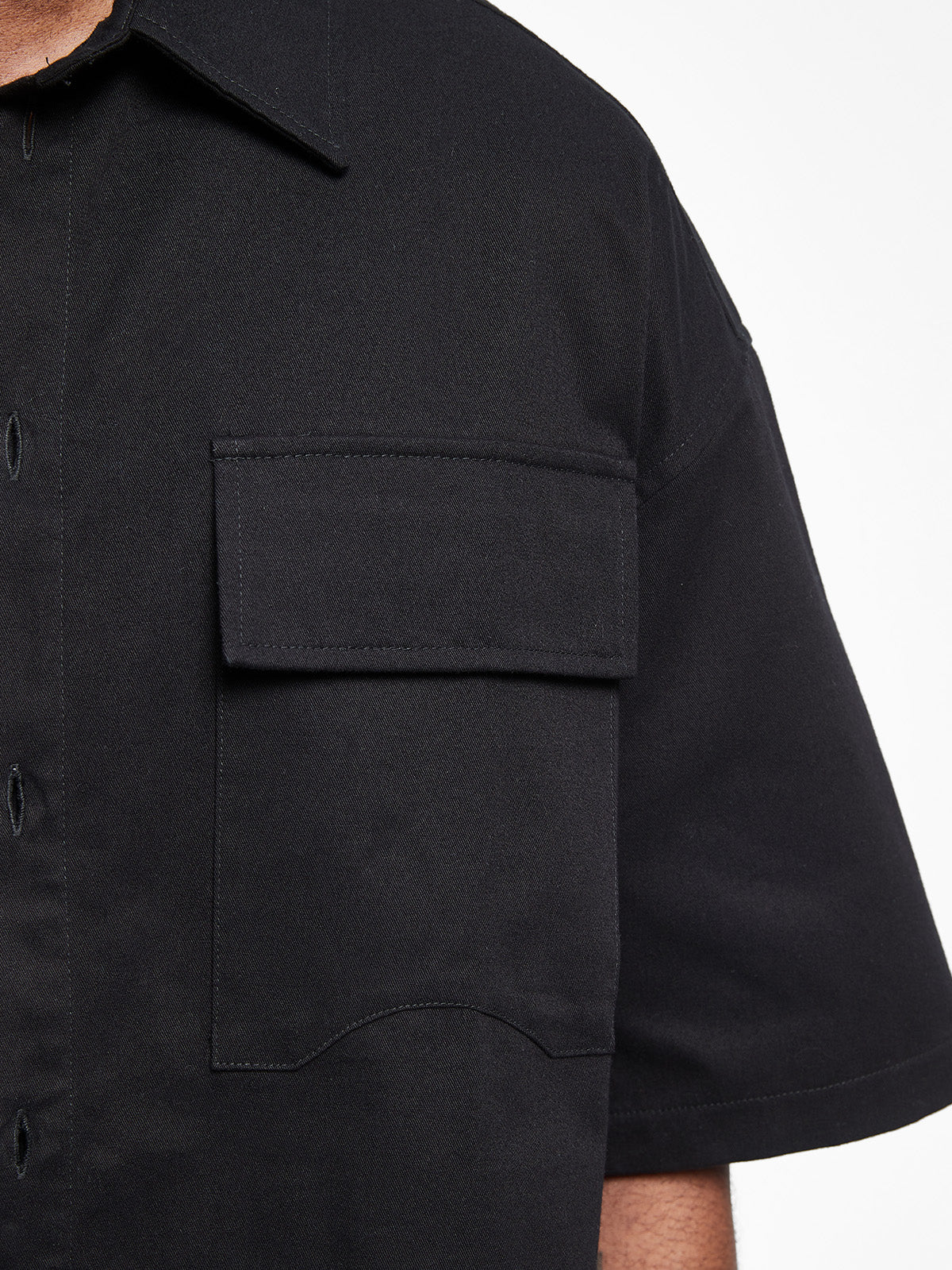 SIGNE BUTTON SHIRT - BLACK