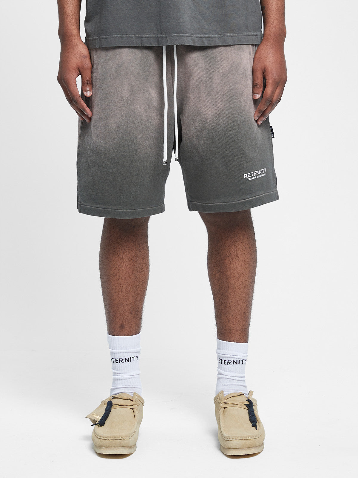 CREATIVE DEPT COTTON SHORTS - FADED GREY