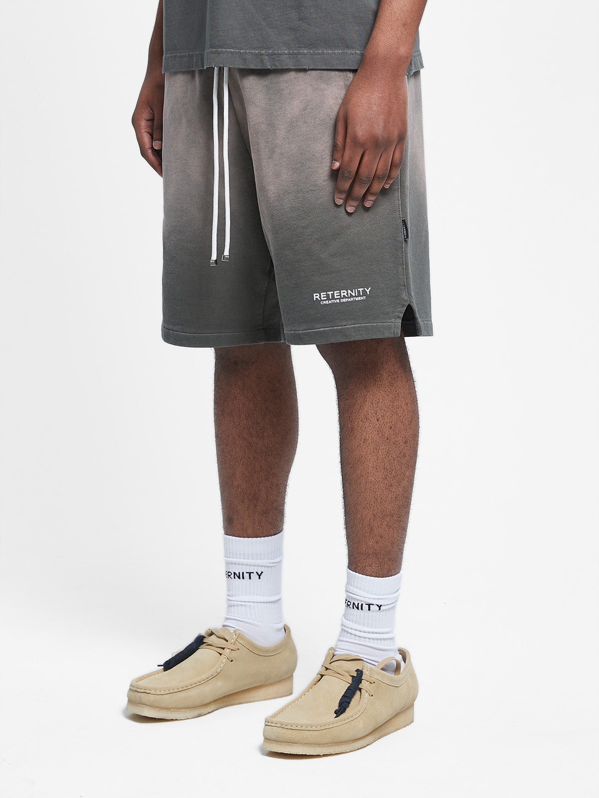 CREATIVE DEPT COTTON SHORTS - FADED GREY