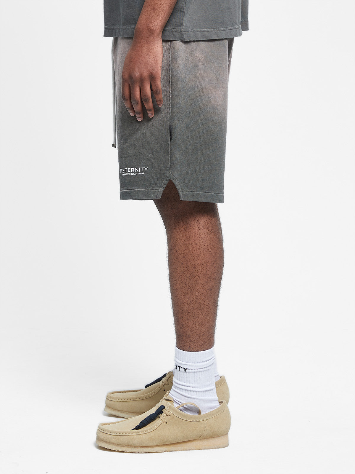 CREATIVE DEPT COTTON SHORTS - FADED GREY