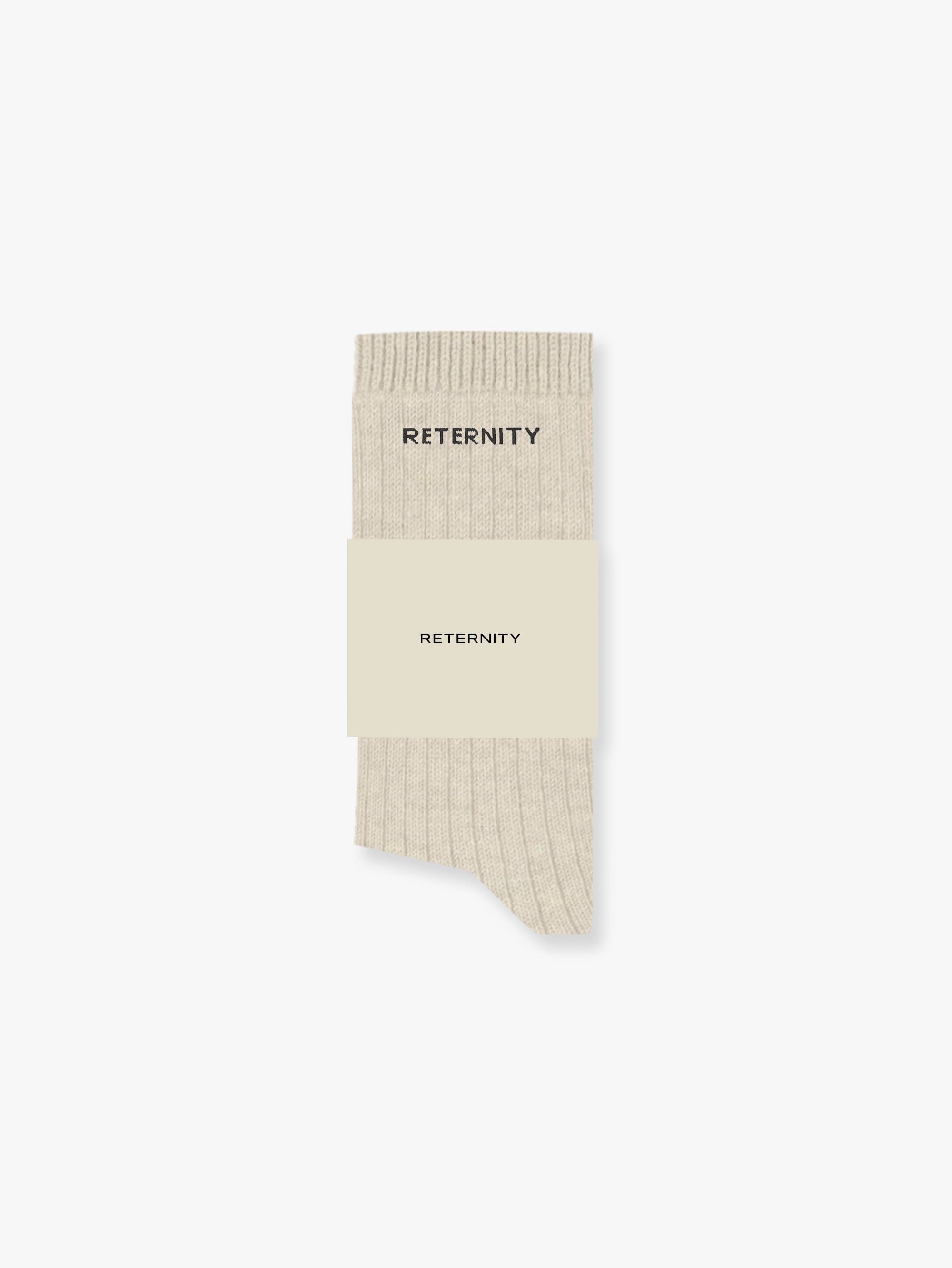 LOGO KNIT SOCKS - CREAM