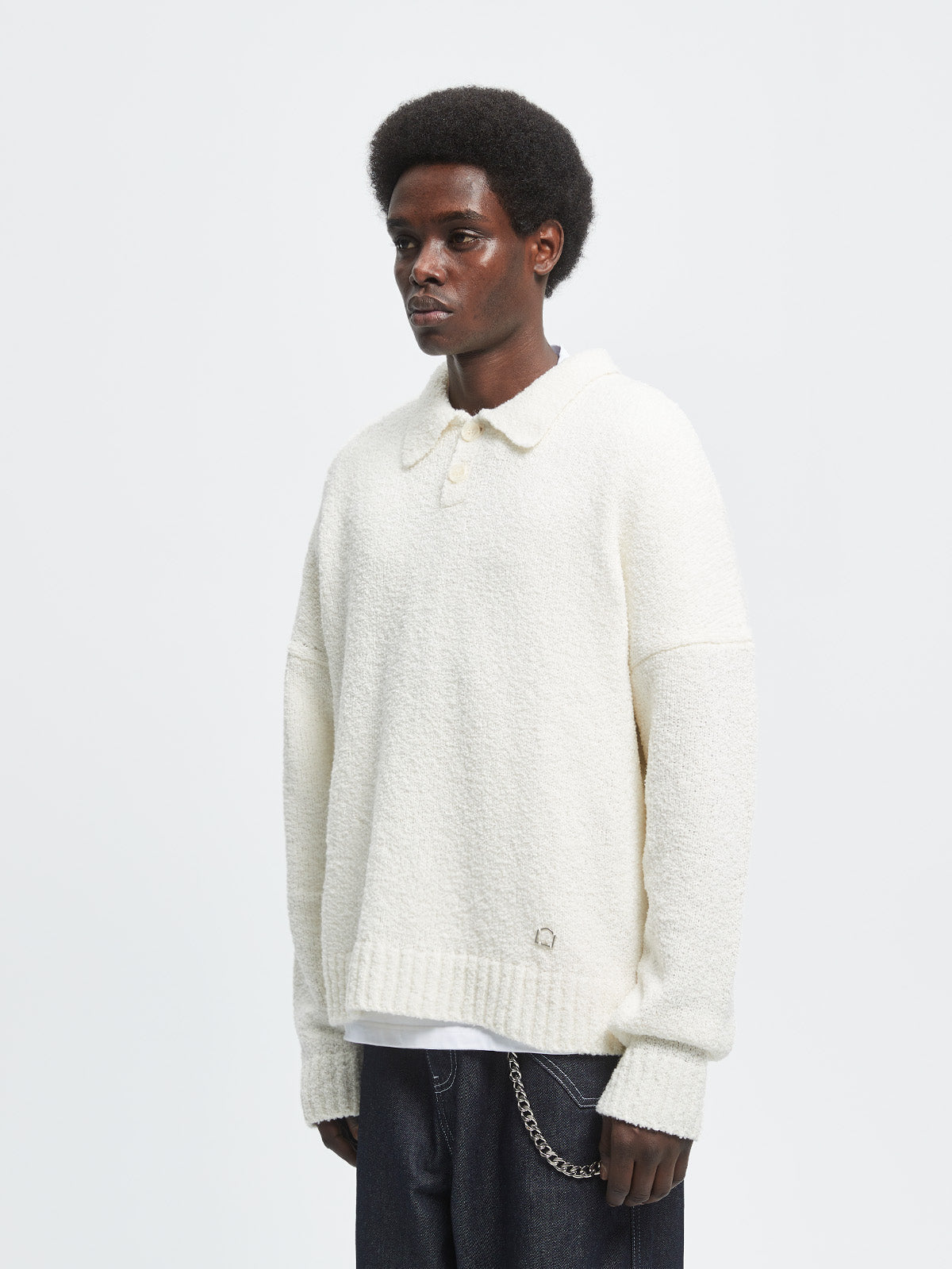 ÉLAINE KNIT POLO - CREAM