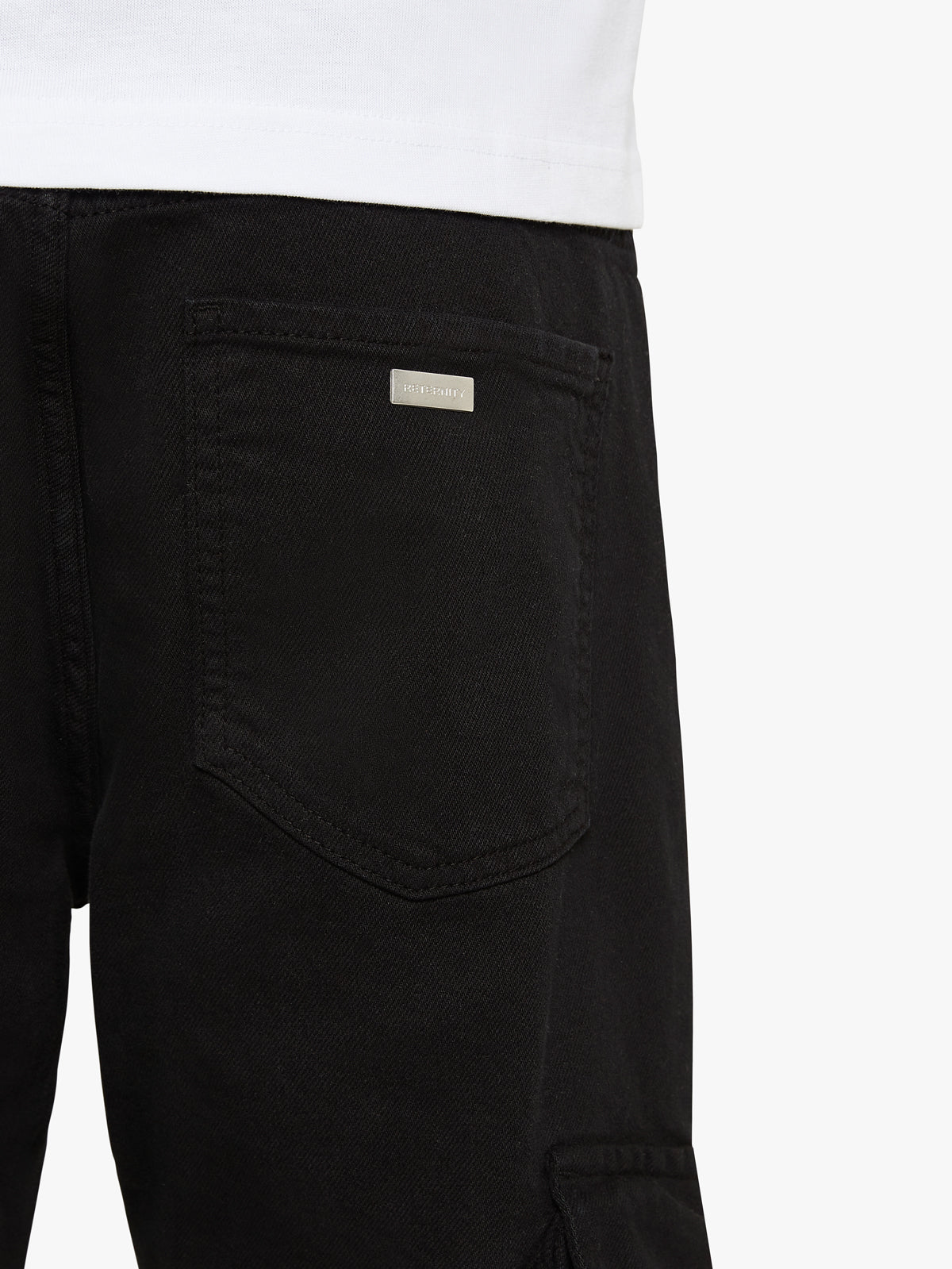 STRAP DENIM CARGO - BLACK